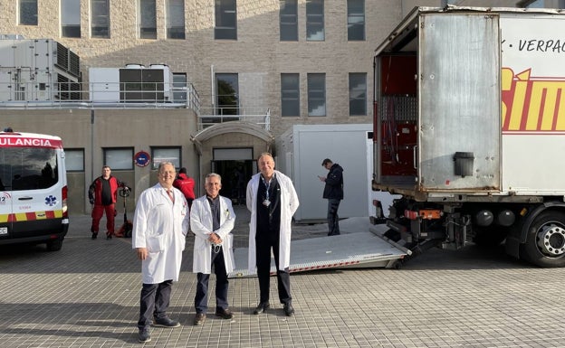 Momento de la recepción del equipamiento en Sant Joan 