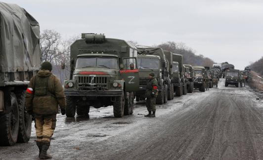 Un convoy del ejército ruso en Ucrania
