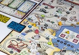 Tablero de 'Paella park', el nuevo juego de Enric Aguilar en el universo de 'La fallera calavera'.