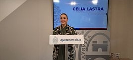 La edil de Acción Social Celia Lastra durante la presentación del presupuestos sociales.