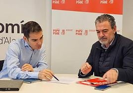 Los portavoces de Compromís y PSPV en la Diputación, Ximo Perles y Vicente Arques.