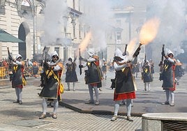 Actos del día del Alardo de los Moros y Cristianos de Alcoi.