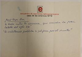 Anotaciones de Benedetti sobre el libro 'Contra viento y marea' de Vargas Llosa.