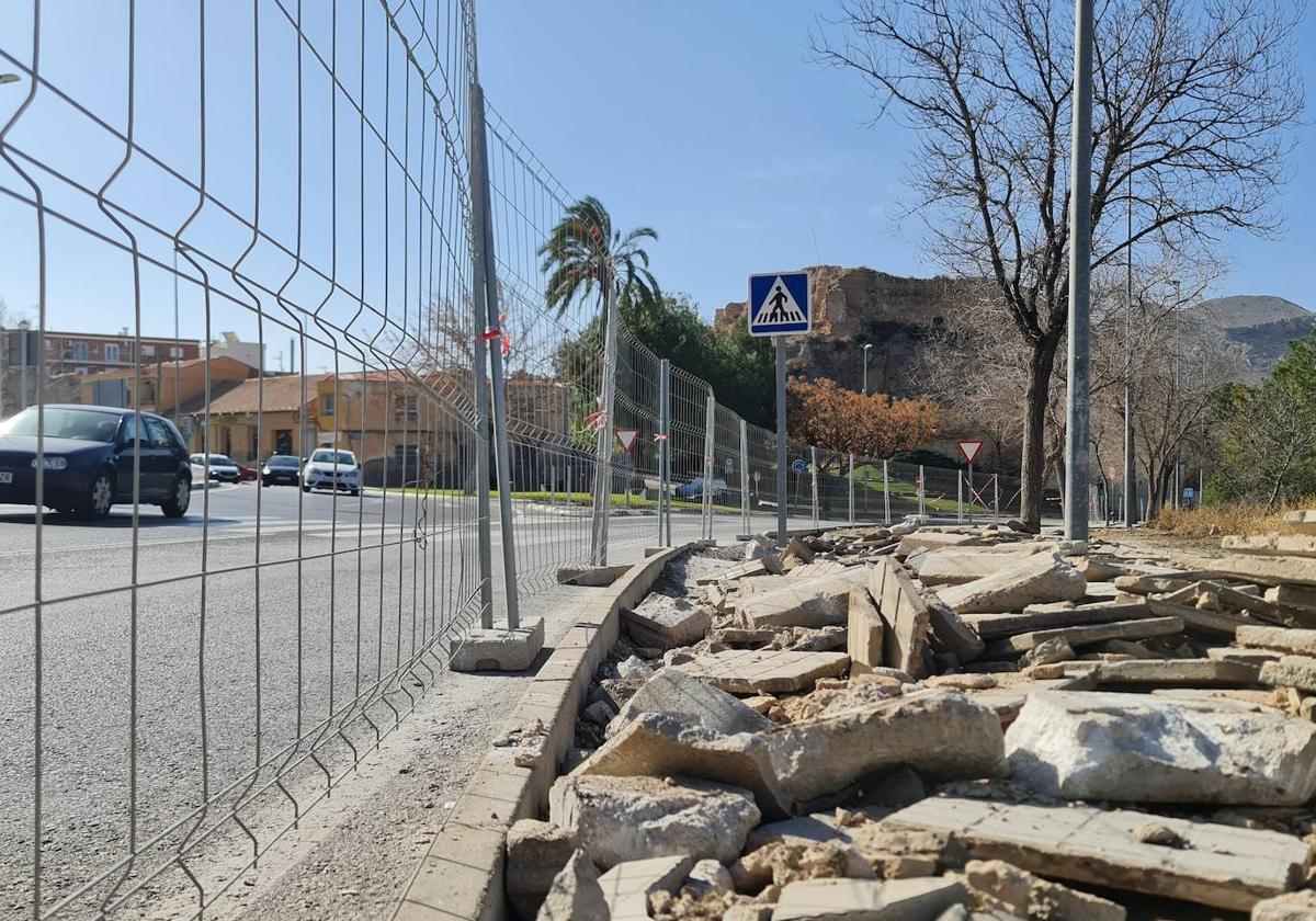 Imagen de las obras del Paseo de la Mora.