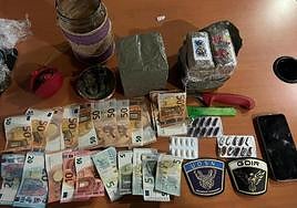 Elementos incautados en la operación.