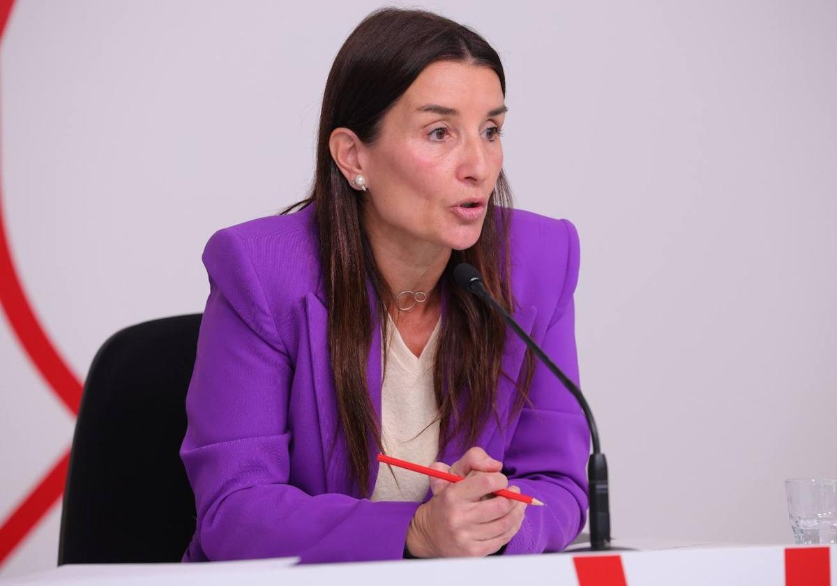 La portavoz del Consell, Ruth Merino, en la rueda de prensa tras la reunión.