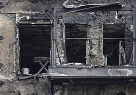 Imágenes del edificio calcinado.