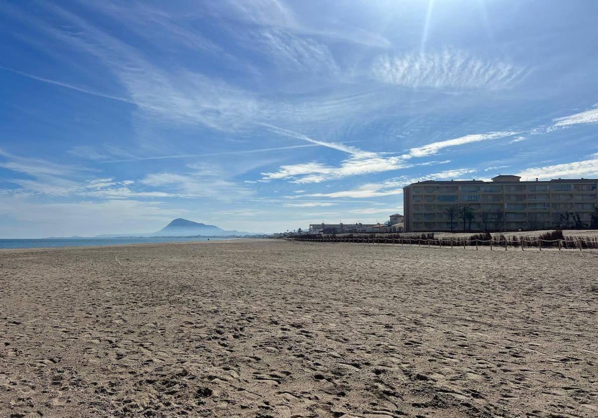 Regeneración de la playa de Les Deveses en Dénia este mes de febrero por el Ministerio.
