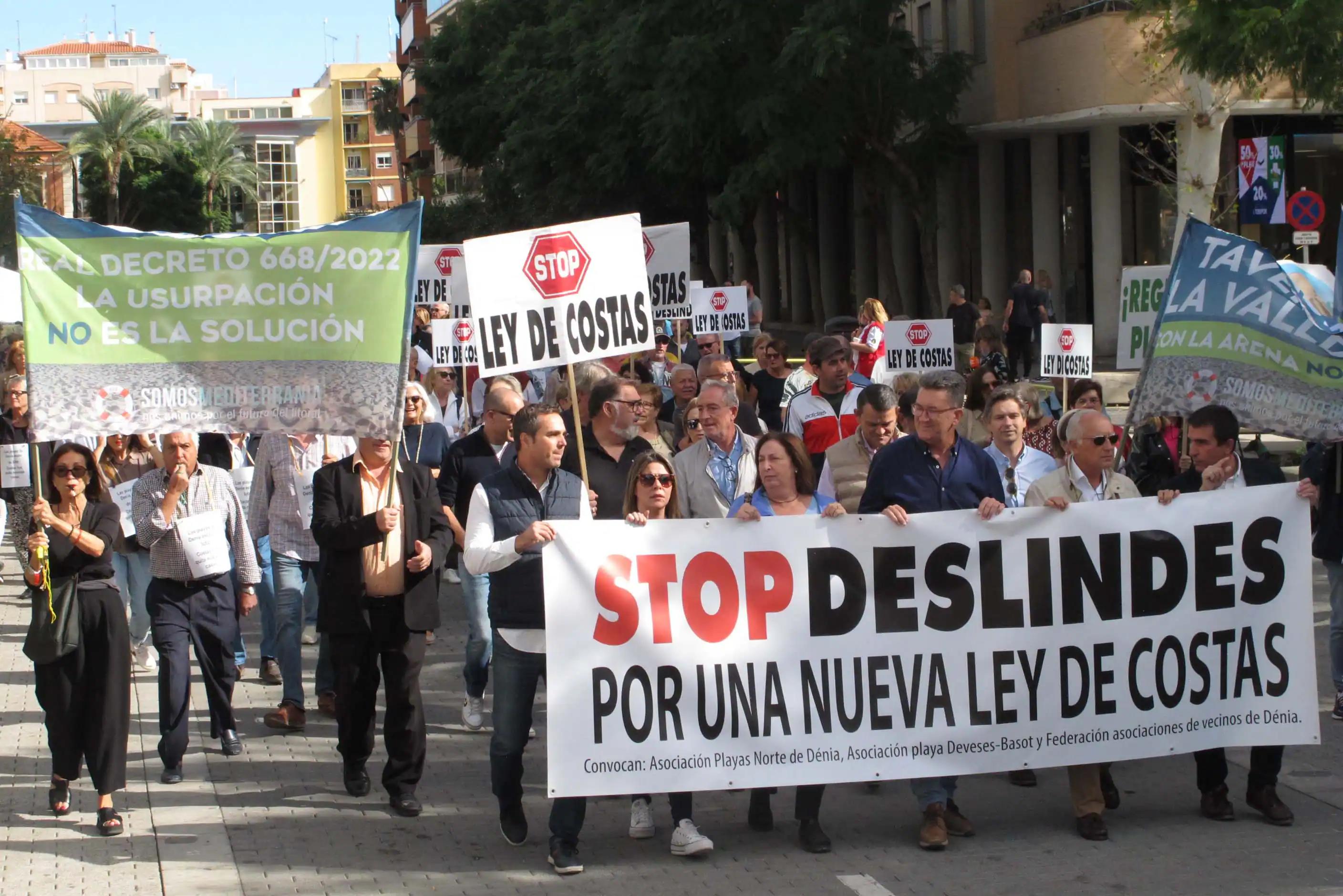 Manifestación en Dénia el pasado noviembre reclamando una nueva ley de Costas.