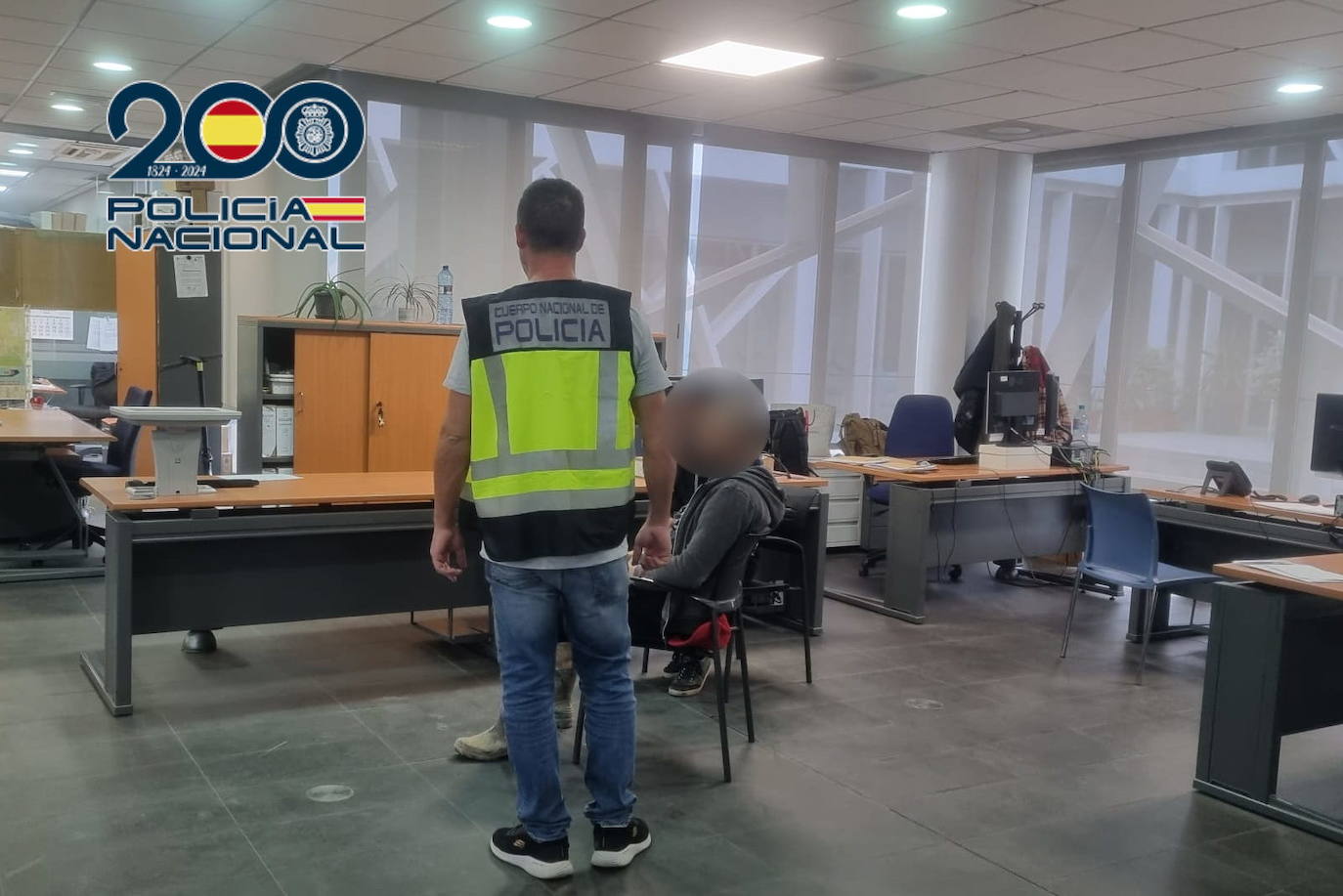 Un momento de la detención del grupo criminal.