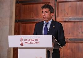 El president de la Generalitat, Carlos Mazón, viajará este miércoles a Cataluña.