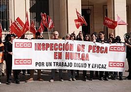 Manifestación de los inspectores de pesca.