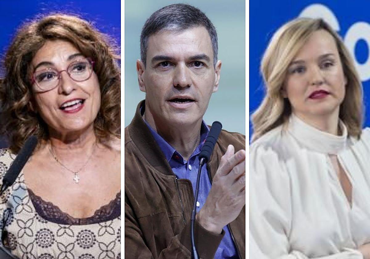 María Jesús Montero, Pedro Sánchez y Pilar Alegría.