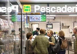 Sección de pescadería del supermercado.