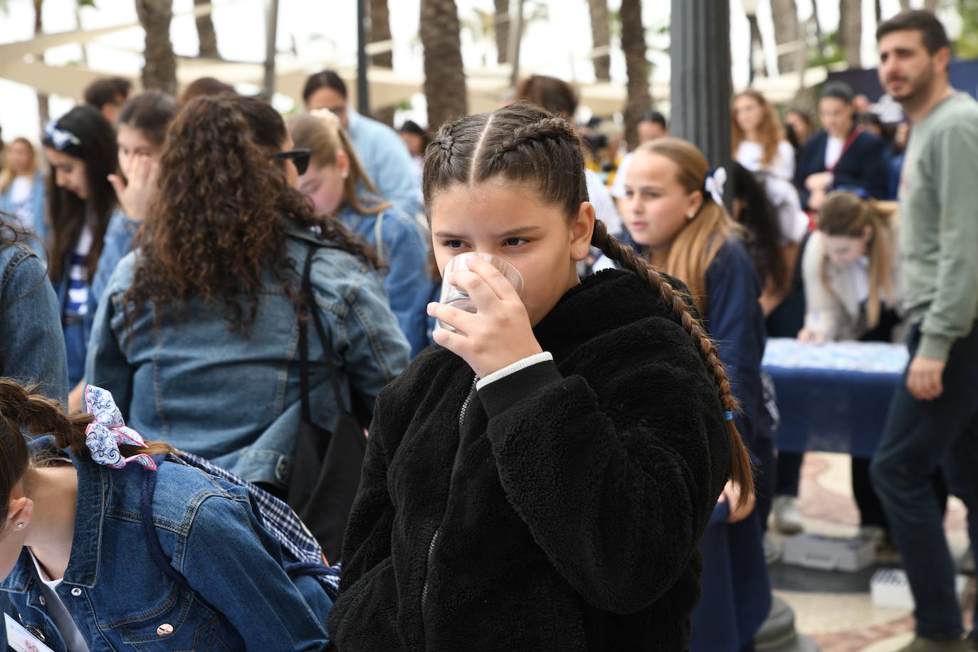 Las candidatas a Bellea del Foc realizan una cata de aguas a ciegas