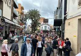 Imagen de la zona céntrica de Benidorm en la mañana de este lunes