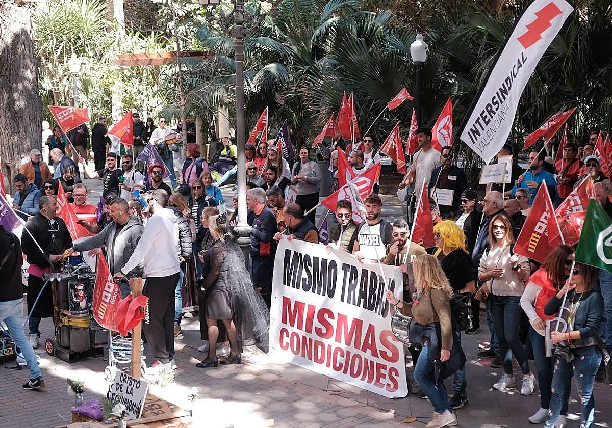 Protesta en Alicante celebrada este miércoles por el conflicto de las ITV.