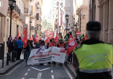 Protestas convocadas por los trabajadores de Sitval esta semana en Alicante.