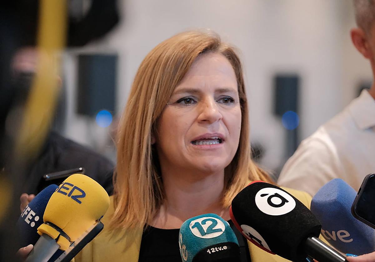 La delegada del Gobierno en la Comunitat, Pilar Bernabé, en declaraciones a los medios.