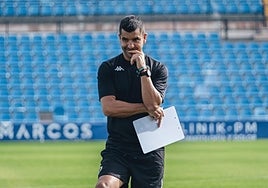 Rubén Torrecilla, durante un entrenamiento en el Rico Pérez.
