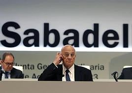 El presidente del Banco Sabadell Josep Oliu en una junta general de accionistas anterior.