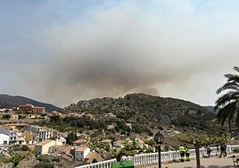 Actuaciones de los bomberos en el incendio de Tárbena.