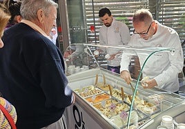 Puesto de helados instalado en el mercado de la Vila Joiosa.