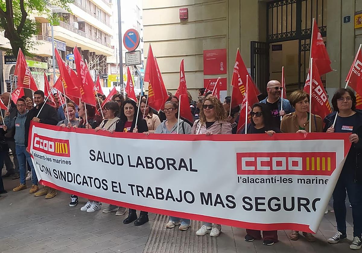 Concentración sindical en Alicante.