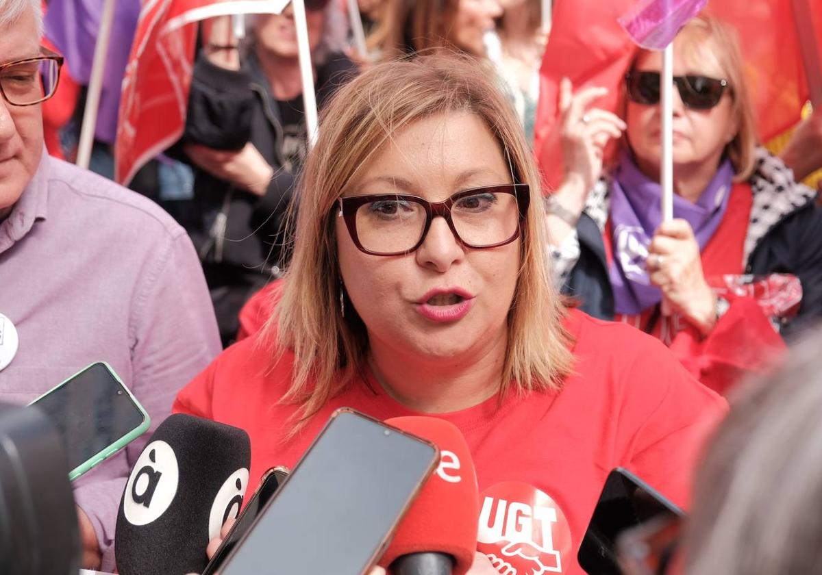 La secretaria general de UGT en l'Alacantí-Les Marines, Yolanda Díaz.