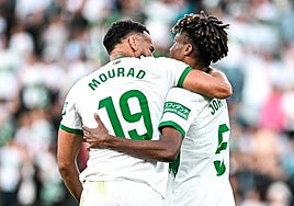 Mourad y John, goleadores ante el Espanyol.