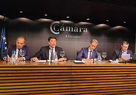 Barcala durante el acto de la Cámara de Comercio.