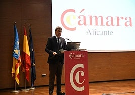 Mazón durante el acto de la Cámara.