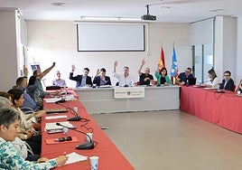 Imagen del pleno extraordinario del Ayuntamiento de Sant Joan.