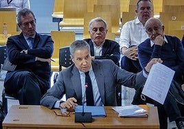 El expresidente de la Generalitat Eduardo Zaplana, en su testifical en el 'caso Erial'.