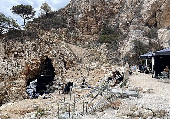 Rodaje de 'El cautivo' en la cala del Moraig, en Benitatxell.