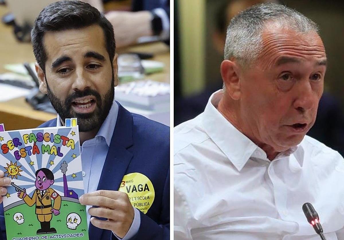 Los portavoces del PSPV y Compromís en Les Corts, José Muñoz y Joan Baldoví, respectivamente.