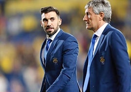 Eder Sarabia, en su etapa como ayudante de Quique Setién en Las Palmas.