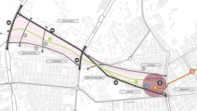 Imagen antes - Los dos parques centrales que Alicante podría tener