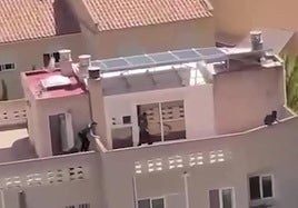 Los agentes consiguen acorralar al sospechoso en un ático.