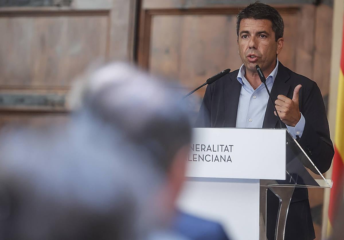 Mazón durante una comparecencia en el Palau de la Generalitat.