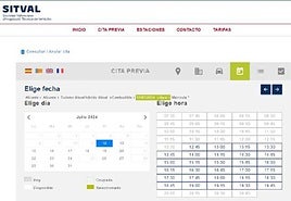 Pantallazo de la nueva web de cita previa para la ITV.