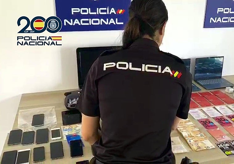 Imágenes del material intervenido en la operación policial.