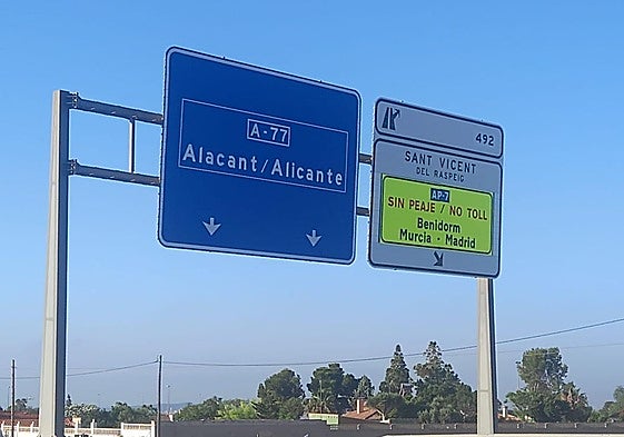 Peaje gratis en la AP-7 en Alicante.