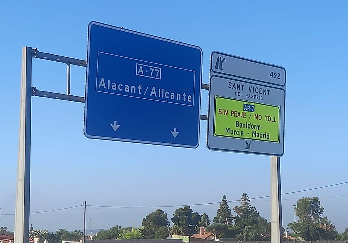 Peaje gratis en la AP-7 en Alicante.