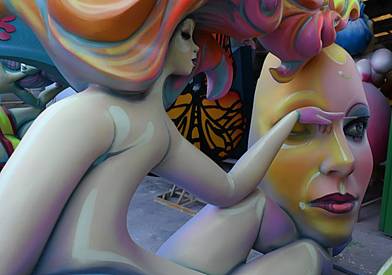 Hoguera plantada en la jornada de convivencias de este año en Murcia.