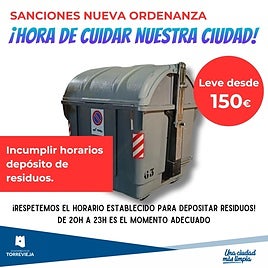 Cartel de la nueva Ordenanza de Aseo Urbano de Torrevieja.