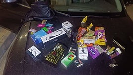 Materiales incautados en la operación.