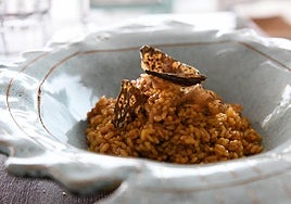 Arroz de anguila, uno de los platos elaborados por el chef.