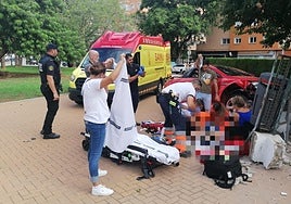 Accidente en la plaza Jaume I de Dénia.