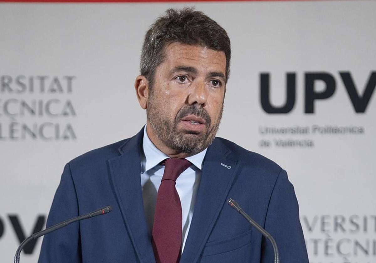 Mazón durante el acto de apertura del curso académico de las universidades valencianas.